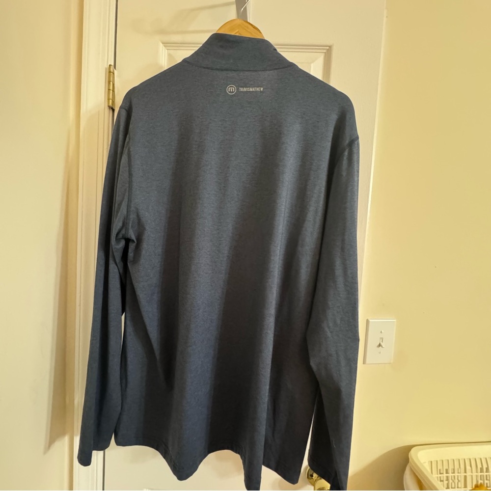 Travis Mathew Mens Blue 1/4 Zip Long Sleeve Embroidered Corona Hard Seltzer XL - Picture 3 of 7